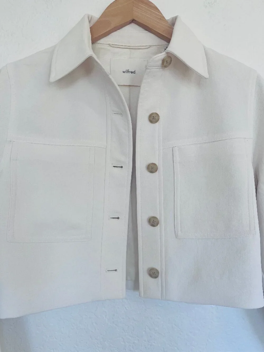 NEW! Artizia Wilfred Little Cropped Jacket Button In Light Birch/Ivory XS - Picture 11 of 16